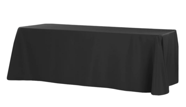 90"x156" Black Polyester Tablecloth