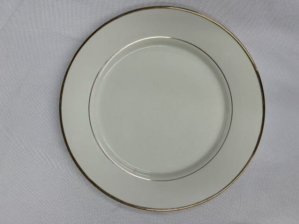 Ivory Dessert Plate with Gold Trim