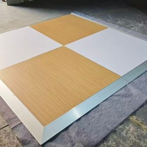 16'x20' Classic Oak & White Checkered Dance Floor