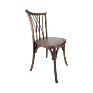 Fruitwood Willow Chair w/ Ivory Cushion