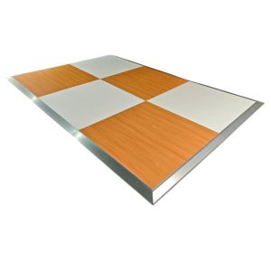 16'x20' Classic Oak & White Checkered Dance Floor
